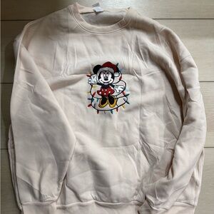 Cream Sweatshirt with Minnie Mouse Christmas Design